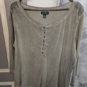 Ralph Lauren Jean Co Women's Olive Long Sleeve Top